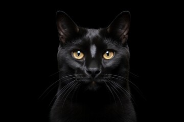 Sticker - Black cat animal mammal pet.