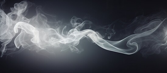 Poster - White smoke cloud design on dark backdrop with copy space image.