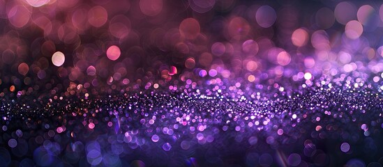 Aufkleber - Defocused black and purple lights create a glittering vintage backdrop with copy space image.