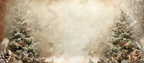 Poster - A vintage Christmas backdrop featuring space for additional images or text.