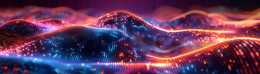 Wall Mural - captivating abstract cyber patterns with flowing neon lines and vibrant colors