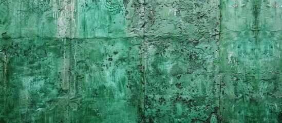 Wall Mural - Green cement wall surface for a design texture background with copy space image.