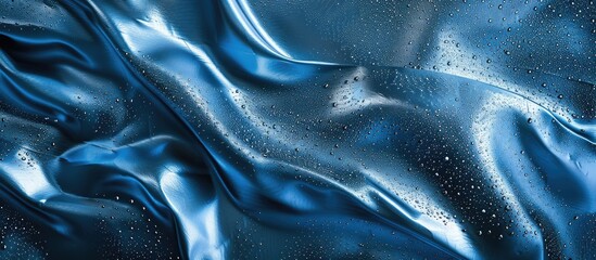 Fototapete - Metallic blue backdrop with a textured foam surface providing copy space image for your text.