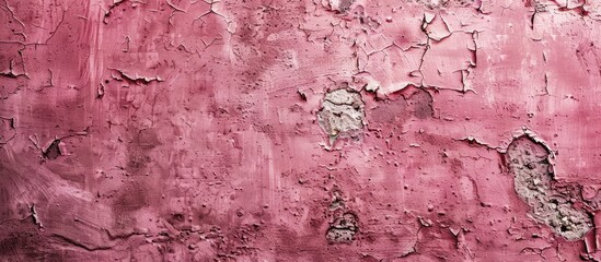 Leinwandbilder - The wall plaster's texture appears in a dark pink hue, providing a backdrop for a copy space image.