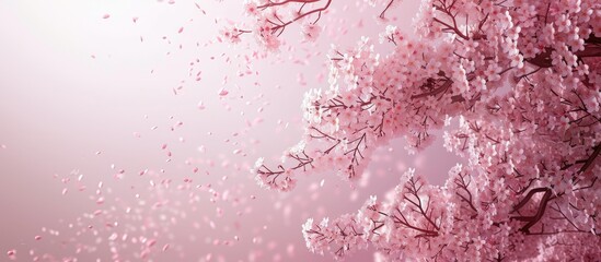 Wall Mural - Beautiful cherry blossom tree with copy space image.