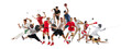 © master1305 - Creative collage depicting mix of men and women, athletes of various sports in motion, competing isolated on white background. Concept of professional sport, competition, tournament, achievements