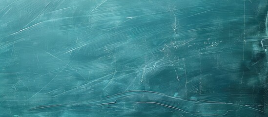 Fototapete - Flat lay image of a chalkboard-style menu template on a blue paper background, with room for text or graphics.