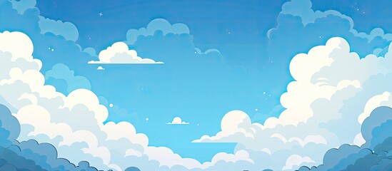 Aufkleber - Word cartoon displayed against scenic sky with clouds in the background, providing a copy space image.