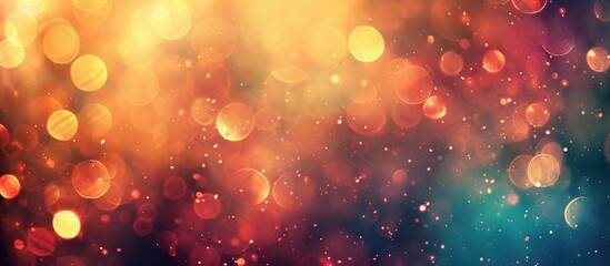 Aufkleber - Colorful vintage bokeh creating a charming backdrop for a copy space image.
