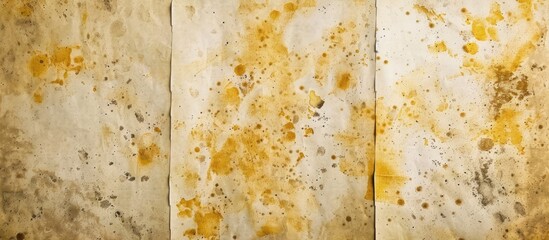 Leinwandbilder - Copy space image with a light and rough textured yellow and brown spotted paper background.