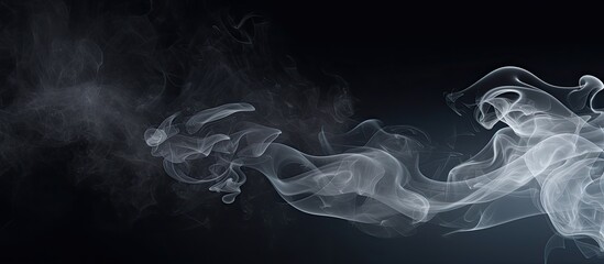 Poster - White smoke cloud design on dark backdrop with copy space image.