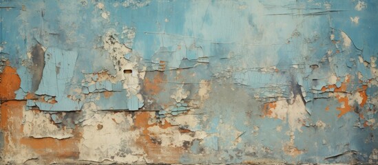 Aufkleber - Background texture of an old, peeling wall with cracked paint provides a visually interesting copy space image.