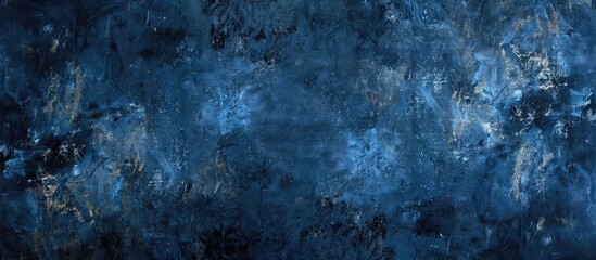 Aufkleber - Navy blue art wall background with a textured grunge design and space for text.