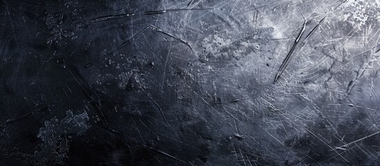 Fototapete - Textured black metal surface with scratches against an aluminum backdrop provides a professional and elegant copy space image.