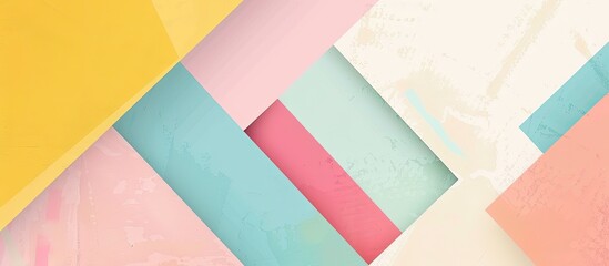 Aufkleber - A colorful geometric design provides a delightful backdrop for your text or graphics, featuring soft, pastel hues with ample copy space image.