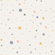 © Dalia - Abstract seamless pattern with colorful freehand dots. Background for children or trendy design with dots shapes.