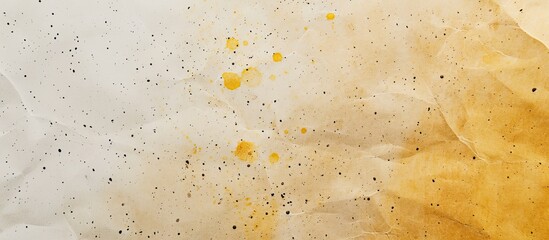 Leinwandbilder - Copy space image with a light and rough textured yellow and brown spotted paper background.