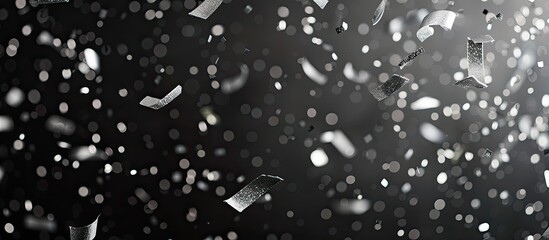 Aufkleber - Copy space image featuring silver festive confetti against a dark backdrop.