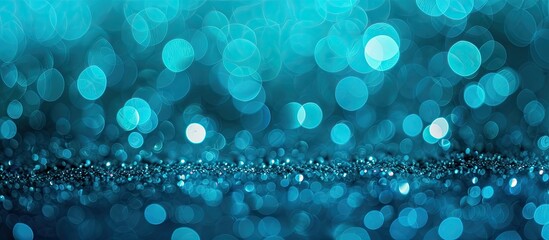 Fototapete - Aqua blue bokeh background ideal as wallpaper texture with space for text.