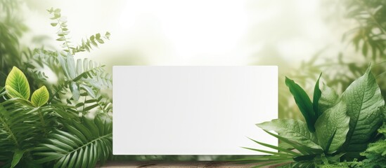 Aufkleber - Card mockup featuring greeting and business cards with a leafy background perfect for displaying, offering a visual with copy space image.