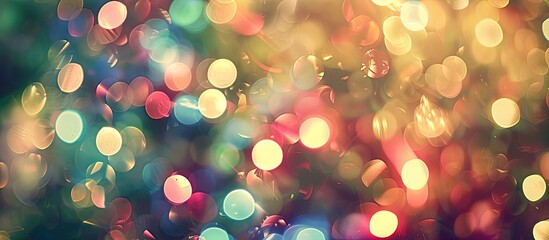 Aufkleber - Colorful vintage bokeh creating a charming backdrop for a copy space image.