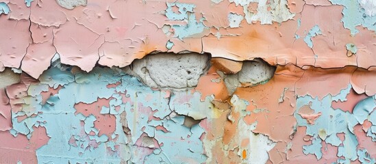 Poster - Peeling paint reveals a textured surface with copy space image.