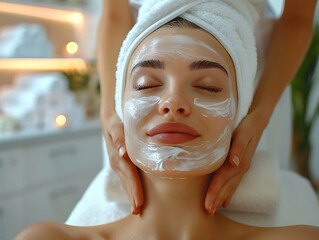 Sticker - Woman relaxing in beauty spa