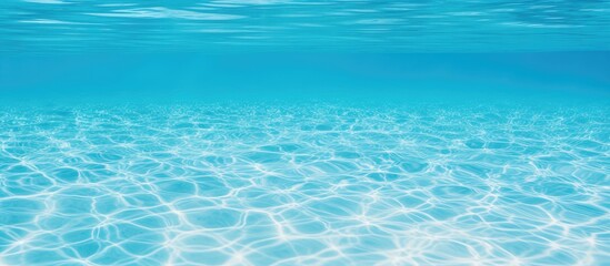 Poster - Background of the pool featuring clear turquoise water with copy space image.