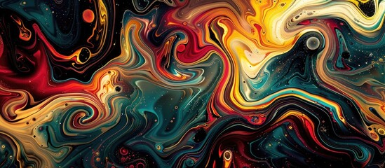Poster - Background with swirling abstract patterns, copy space image.