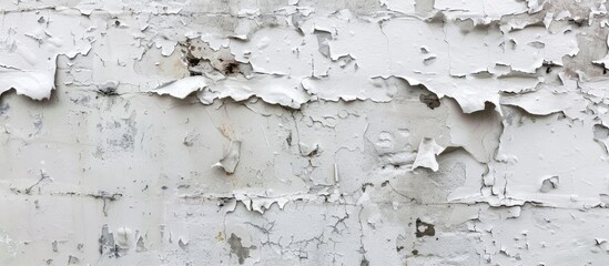 Aufkleber - Old wall with white peeling paint creating a textured background, ideal for a copy space image.