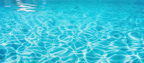 Poster - Background of the pool featuring clear turquoise water with copy space image.