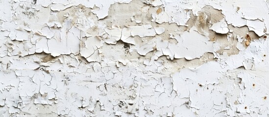 Aufkleber - Old wall with white peeling paint creating a textured background, ideal for a copy space image.