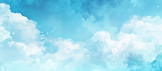 Poster - Abstract texture background with blue sky and white clouds, ideal for showcasing summer vacation and holiday travel concepts with copy space image.
