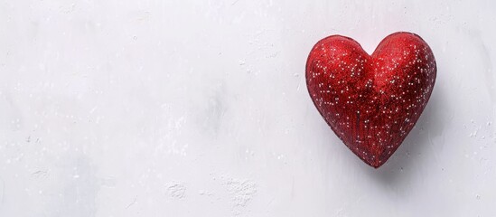 Aufkleber - Blurry heart shape on a white surface with a copy space image perfect for showcasing your ideas on love and Valentine s Day