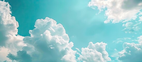 Fototapete - Sky filled with clouds providing a picturesque copy space image