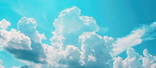 Aufkleber - A picturesque scene of the expansive blue sky with fluffy clouds suitable for a copy space image