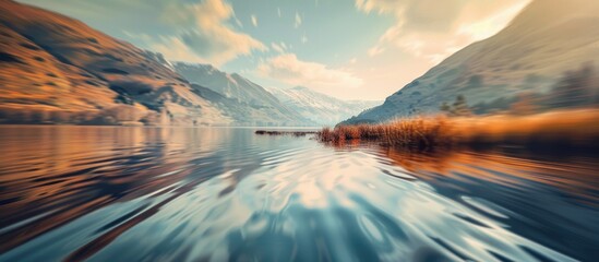 Leinwandbilder - Long exposure photography featuring a blurred background and selective focus creates a mesmerizing view in the copy space image