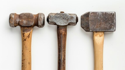 set old hammer on white background