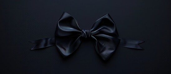 Poster - Bow placed against a black backdrop with copy space image