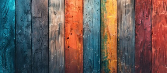 Aufkleber - Wooden surface with a vibrant hue showcasing a unique natural design A plain board setting with ample copy space image
