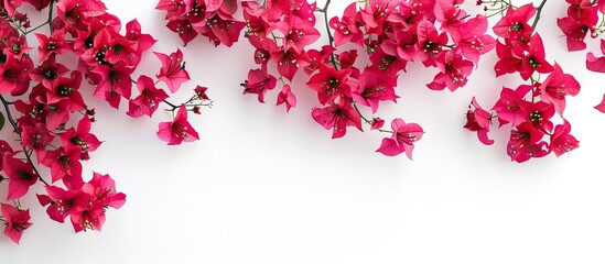 Aufkleber - Bougainvillea flowers isolated on a white background with copy space image emphasizing a floral pattern concept in the photo
