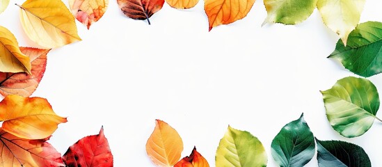 Aufkleber - Colorful leaves with copy space image
