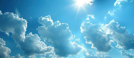 Aufkleber - A picturesque scene of the expansive blue sky with fluffy clouds suitable for a copy space image