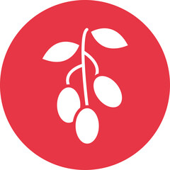 Poster - Indian jujube glyph circle icon