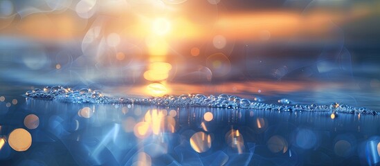 Poster - Bokeh background created by light reflecting on the sea providing copy space image