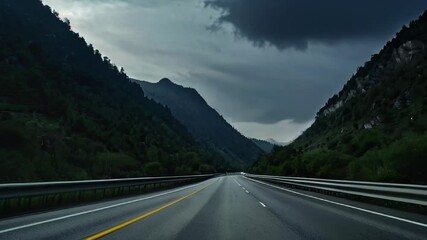 Poster - Mountain landscape with road