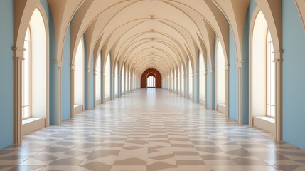 Sticker - a large hall with a large ceiling and a large window.