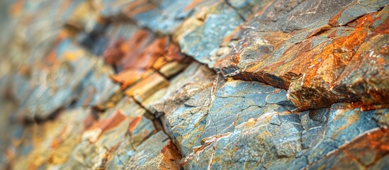 Poster - Colorful granite stone pattern in abstract close up shot with shallow depth of field perfect for a background image with copy space