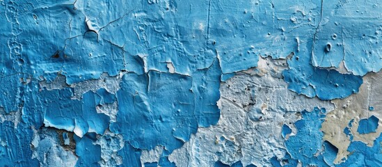 Aufkleber - Rough blue plaster texture creating an architectural abstract background with copy space image