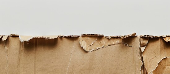 Poster - Brown cardboard piece with copy space image on white backdrop